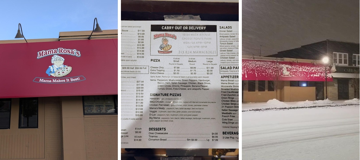 Mama Rosa's Pizzeria Menu